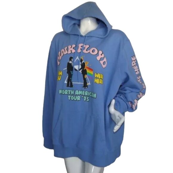 PINK FLOYD Wish You Were Here Hoodie, 3XL, LIGHT BLUE Pullover Sweatshirt - Picture 5 of 13